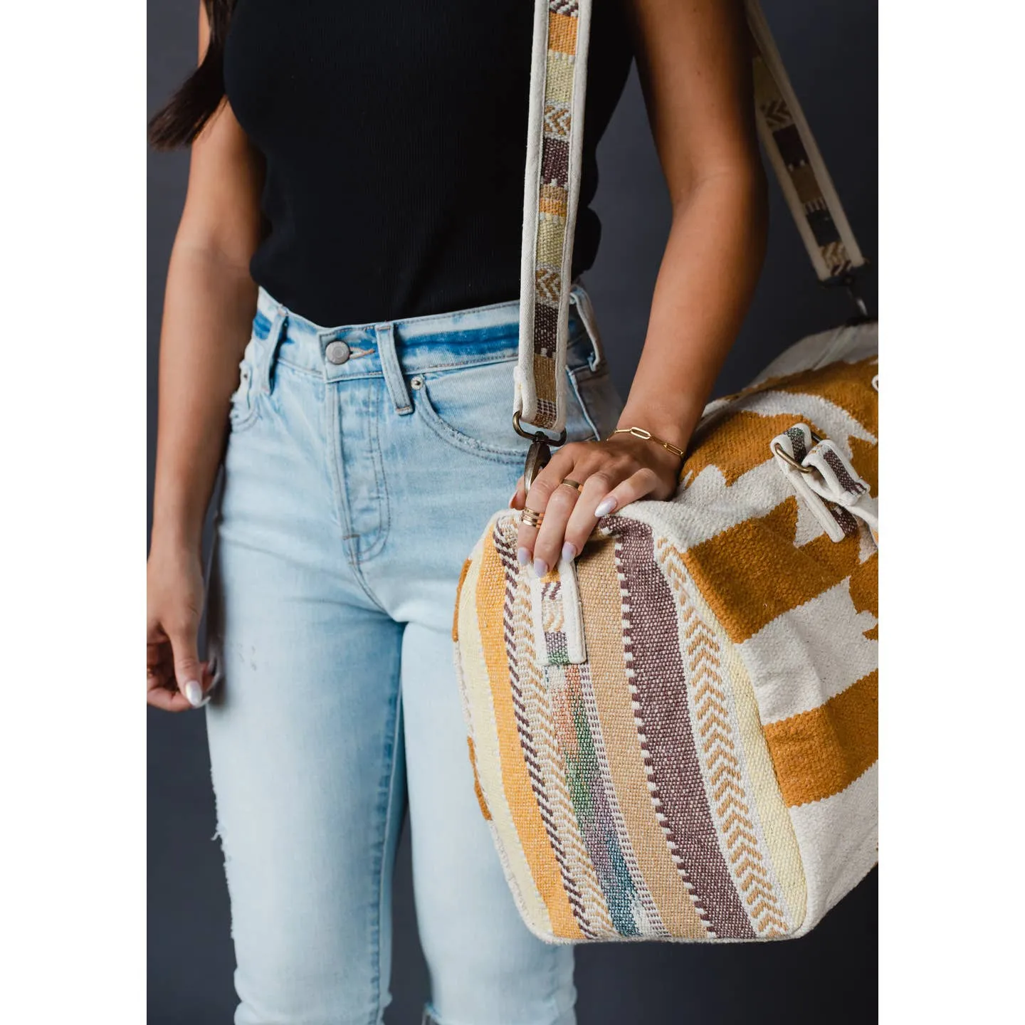Panache Cream/Camel Aztec Duffle Bag