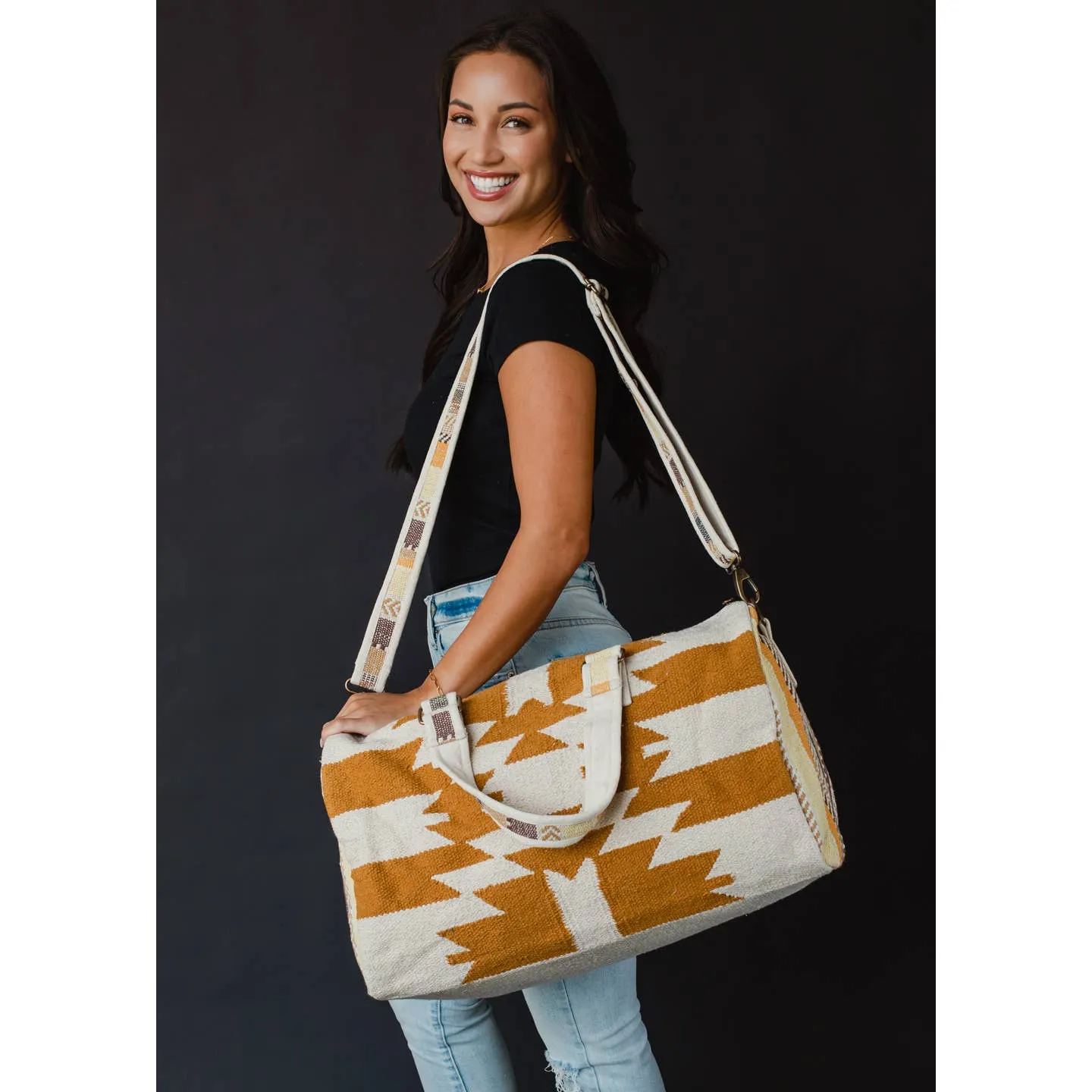 Panache Cream/Camel Aztec Duffle Bag