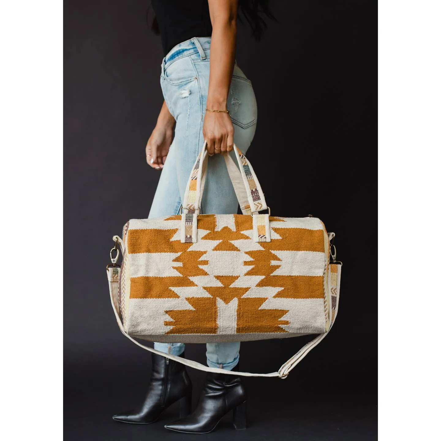 Panache Cream/Camel Aztec Duffle Bag