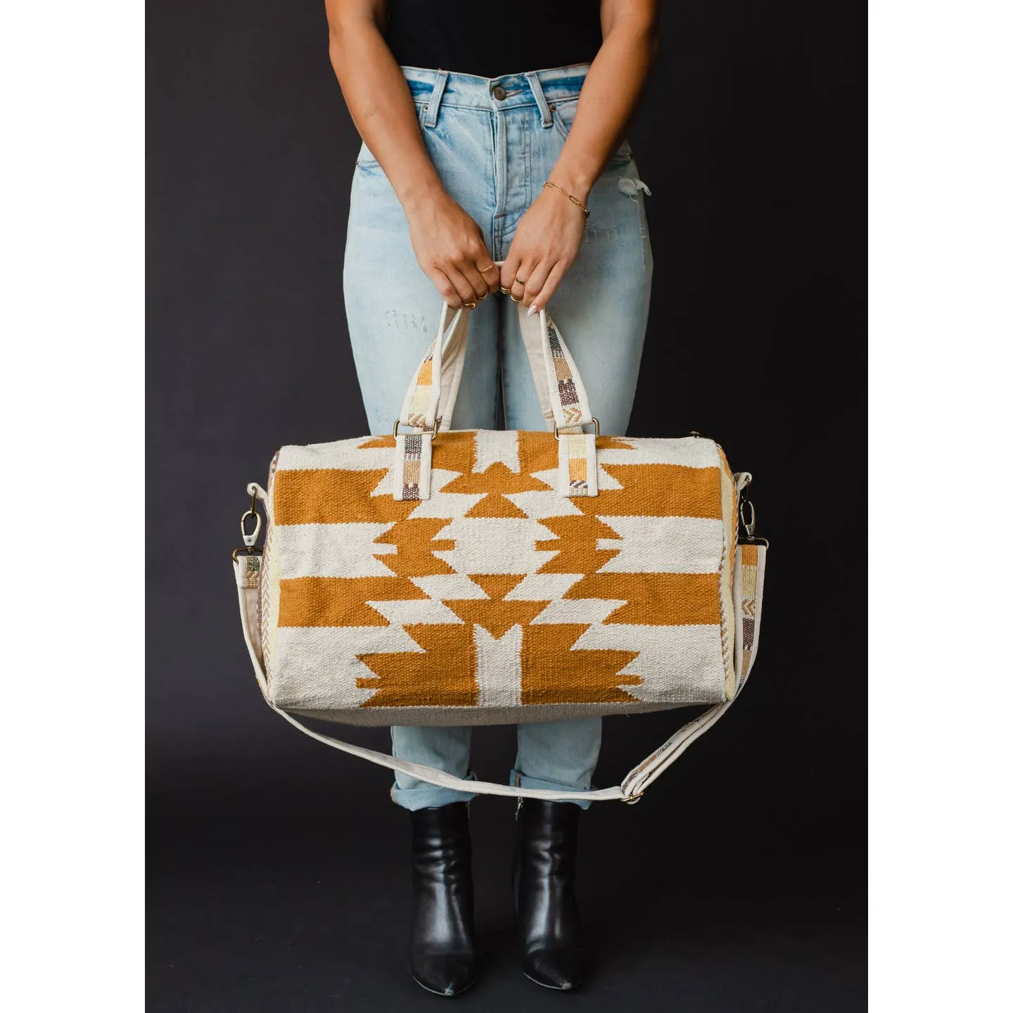 Panache Cream/Camel Aztec Duffle Bag