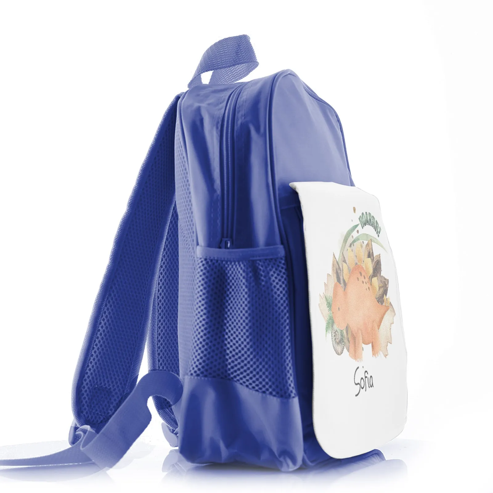 Personalised School Bag with Name and Shell Stegosaurus