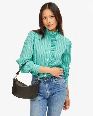 petite moyen messenger in black italian nappa