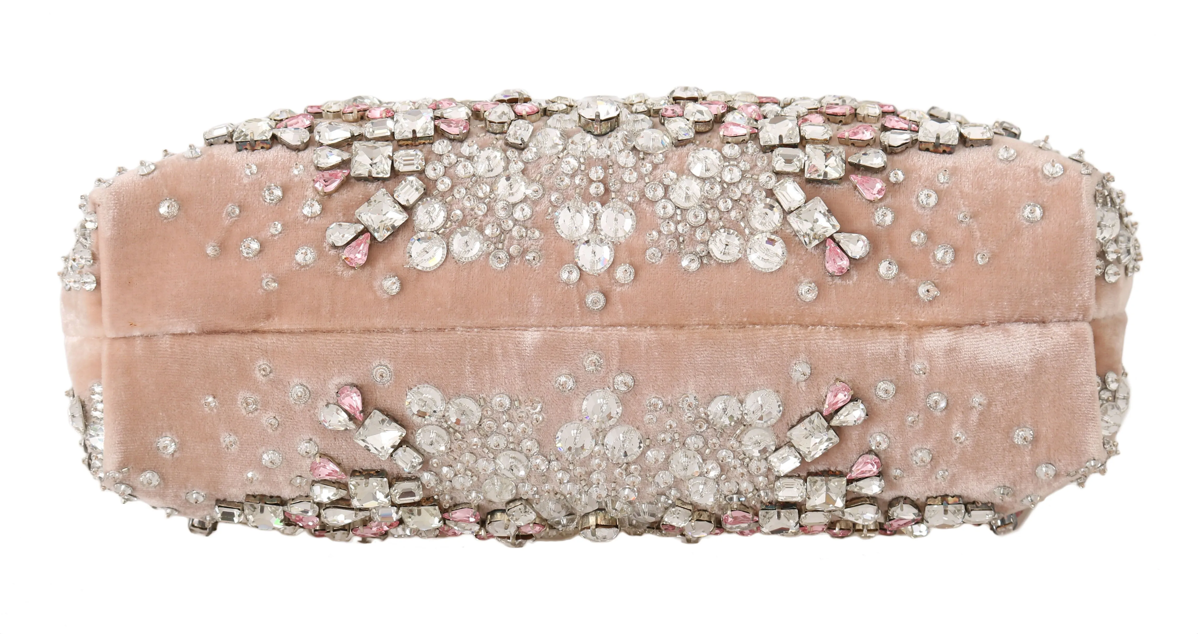 Pink Velvet Crystal Gold VANDA Clutch