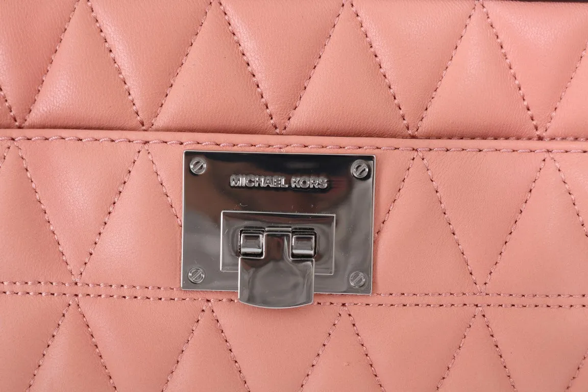 Pink VIVIANNE Leather Messenger Bag