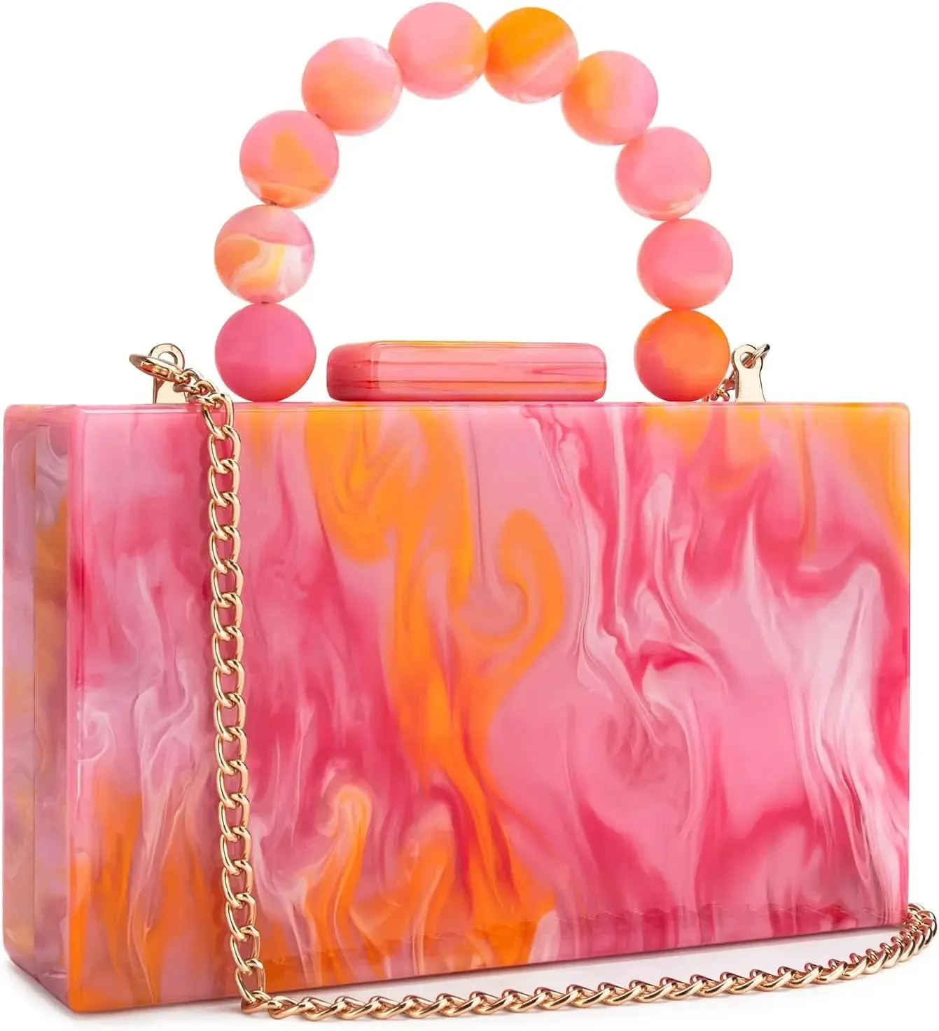 Plum Rectangle Bead Clutch