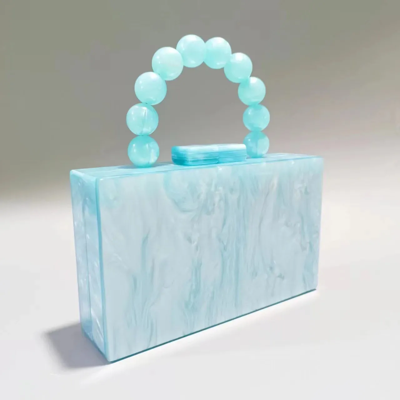 Plum Rectangle Bead Clutch
