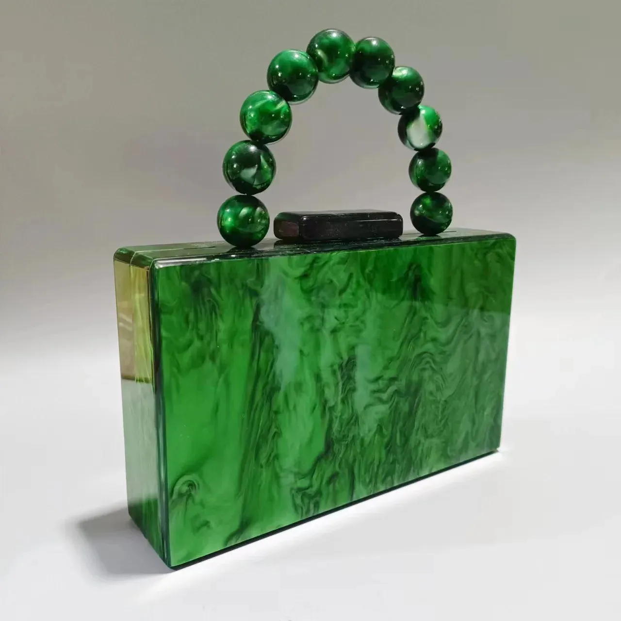 Plum Rectangle Bead Clutch