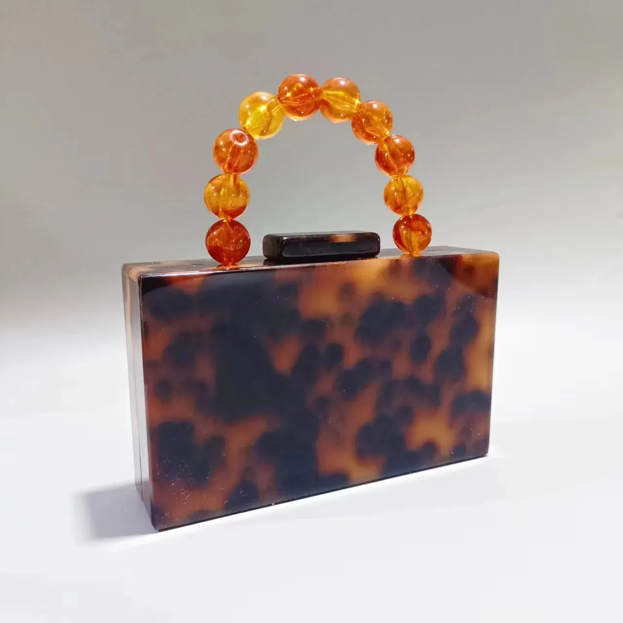 Plum Rectangle Bead Clutch