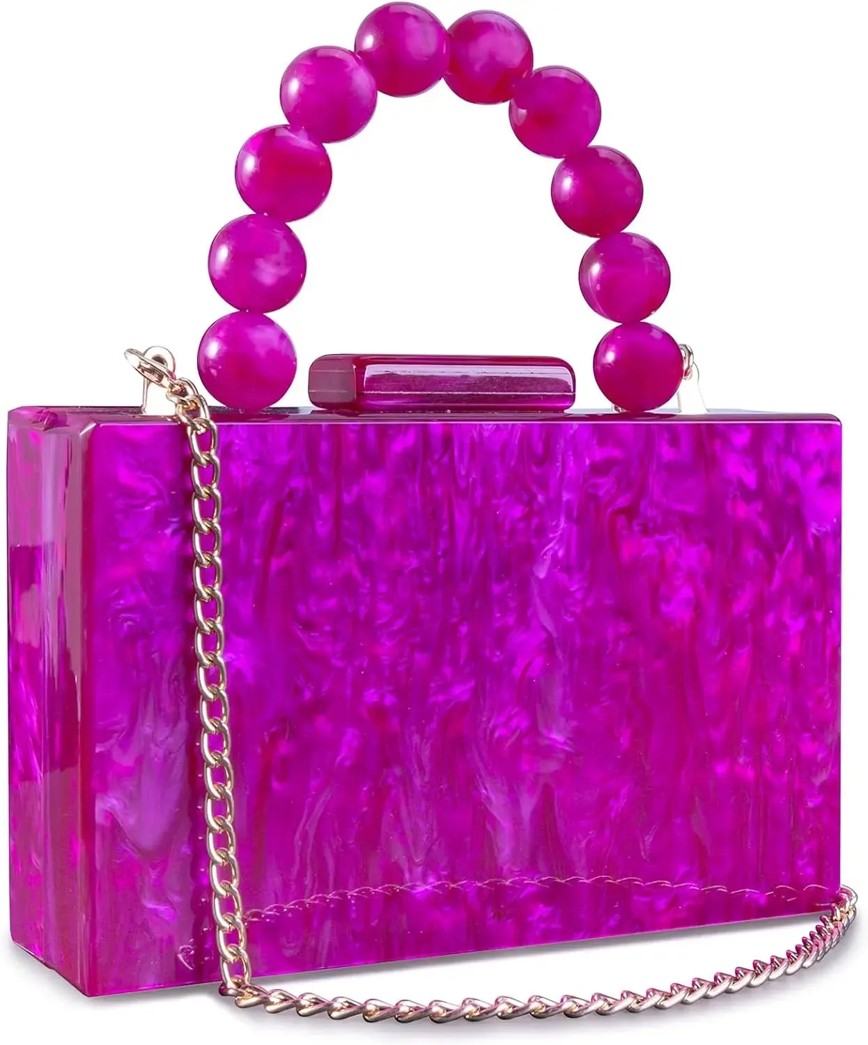 Plum Rectangle Bead Clutch