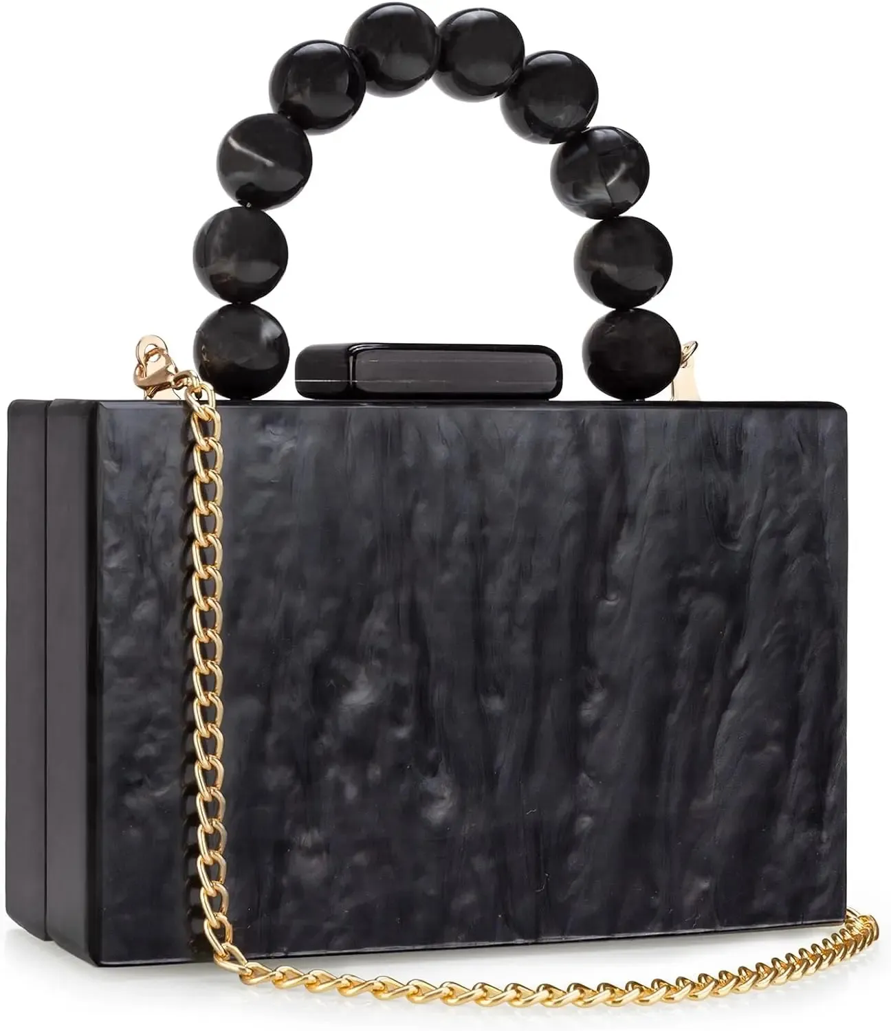 Plum Rectangle Bead Clutch