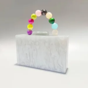 Plum Rectangle Bead Clutch