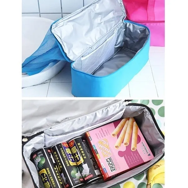 Portable Insulated Cooler Bag Food Picnic Beach Mesh Bags Cooler Tote Waterproof Bags