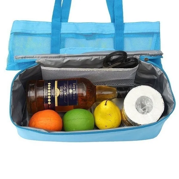 Portable Insulated Cooler Bag Food Picnic Beach Mesh Bags Cooler Tote Waterproof Bags