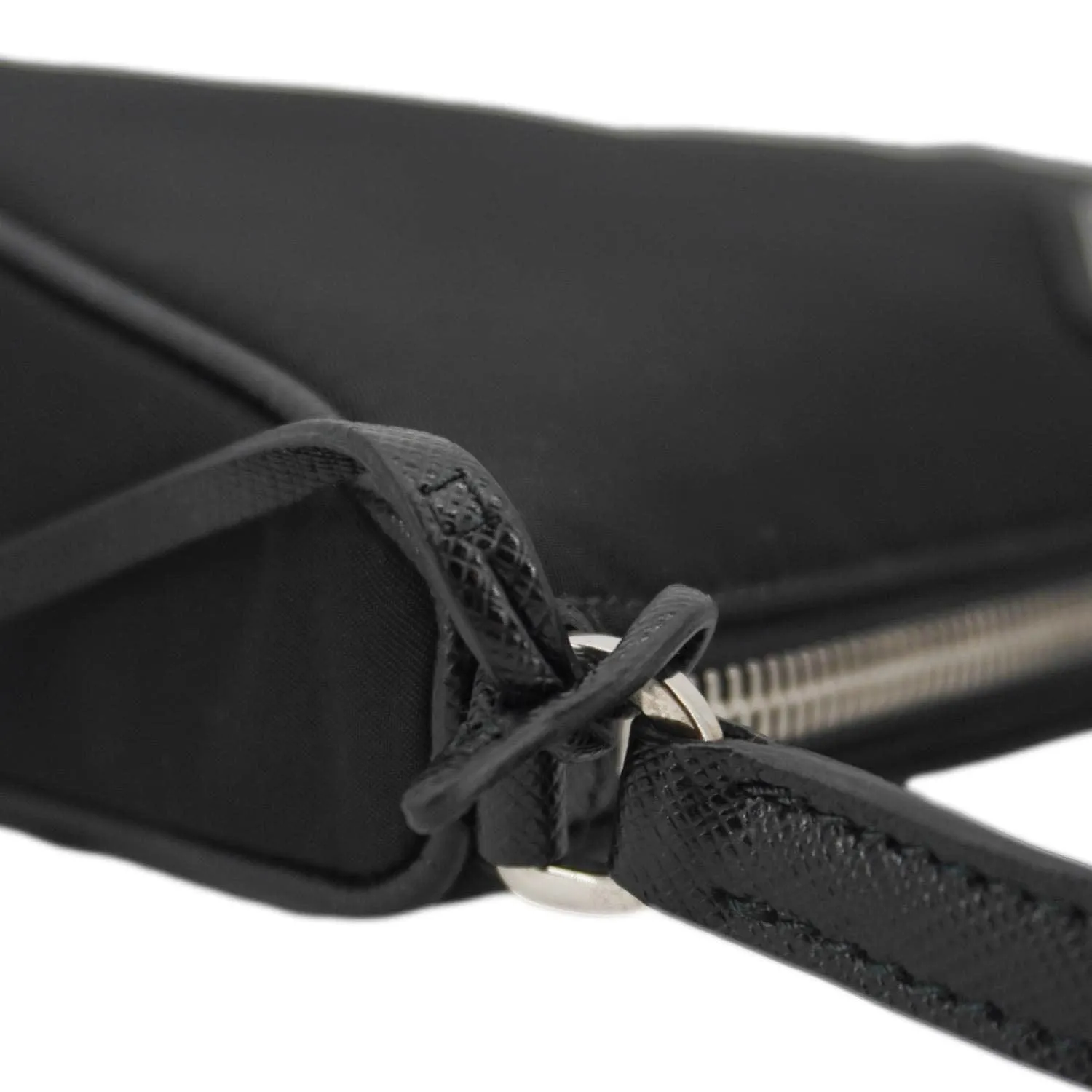 PRADA Accessory Pouch Nylon Hobo Bag Black