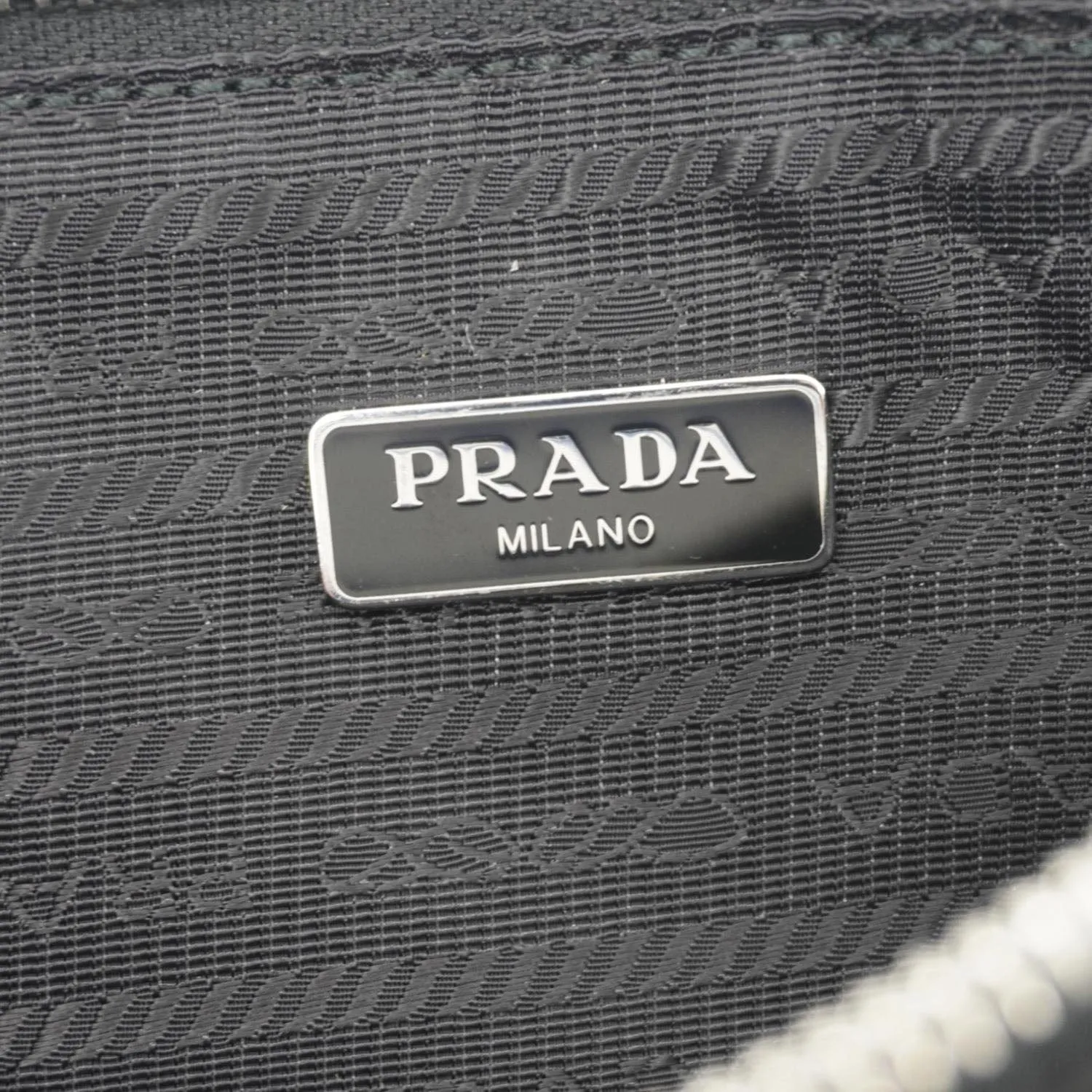 PRADA Accessory Pouch Nylon Hobo Bag Black