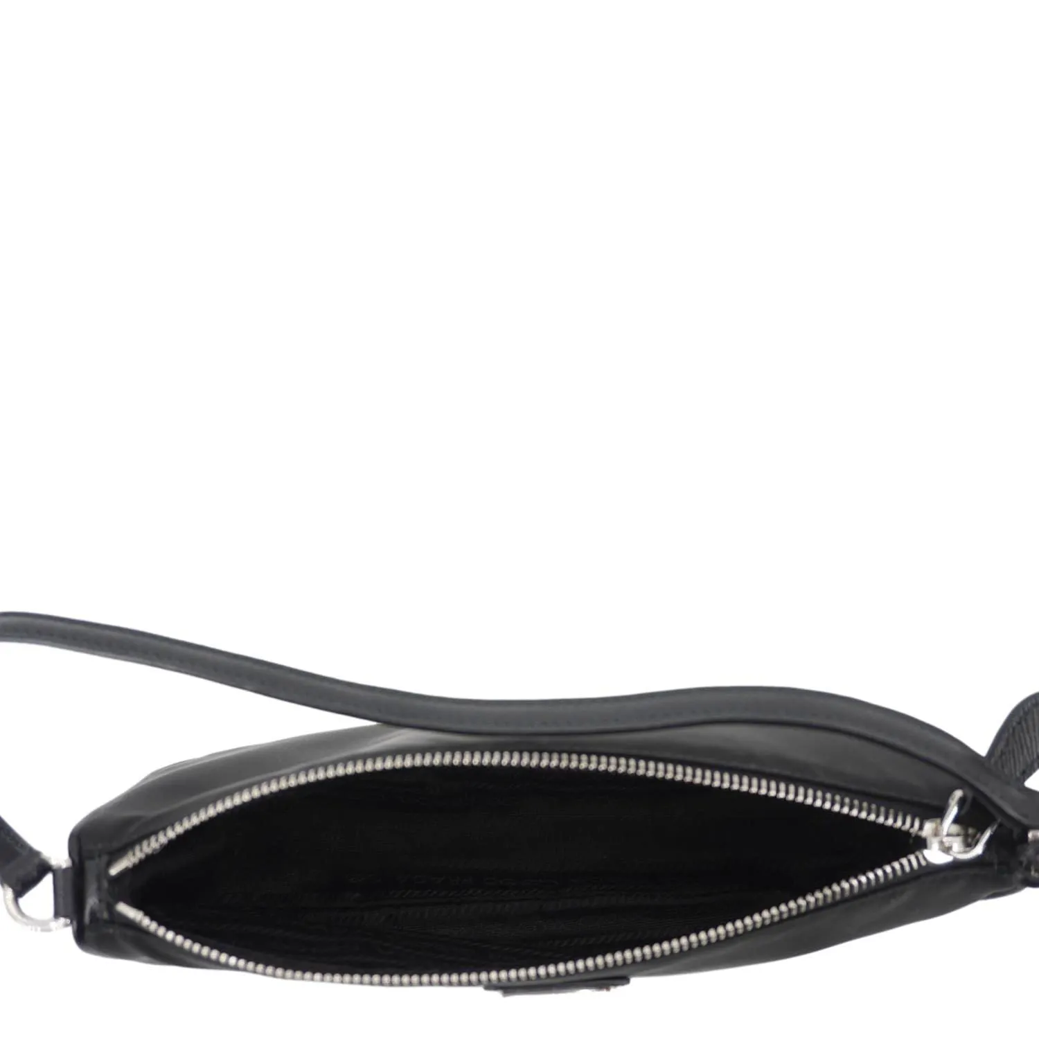 PRADA Accessory Pouch Nylon Hobo Bag Black