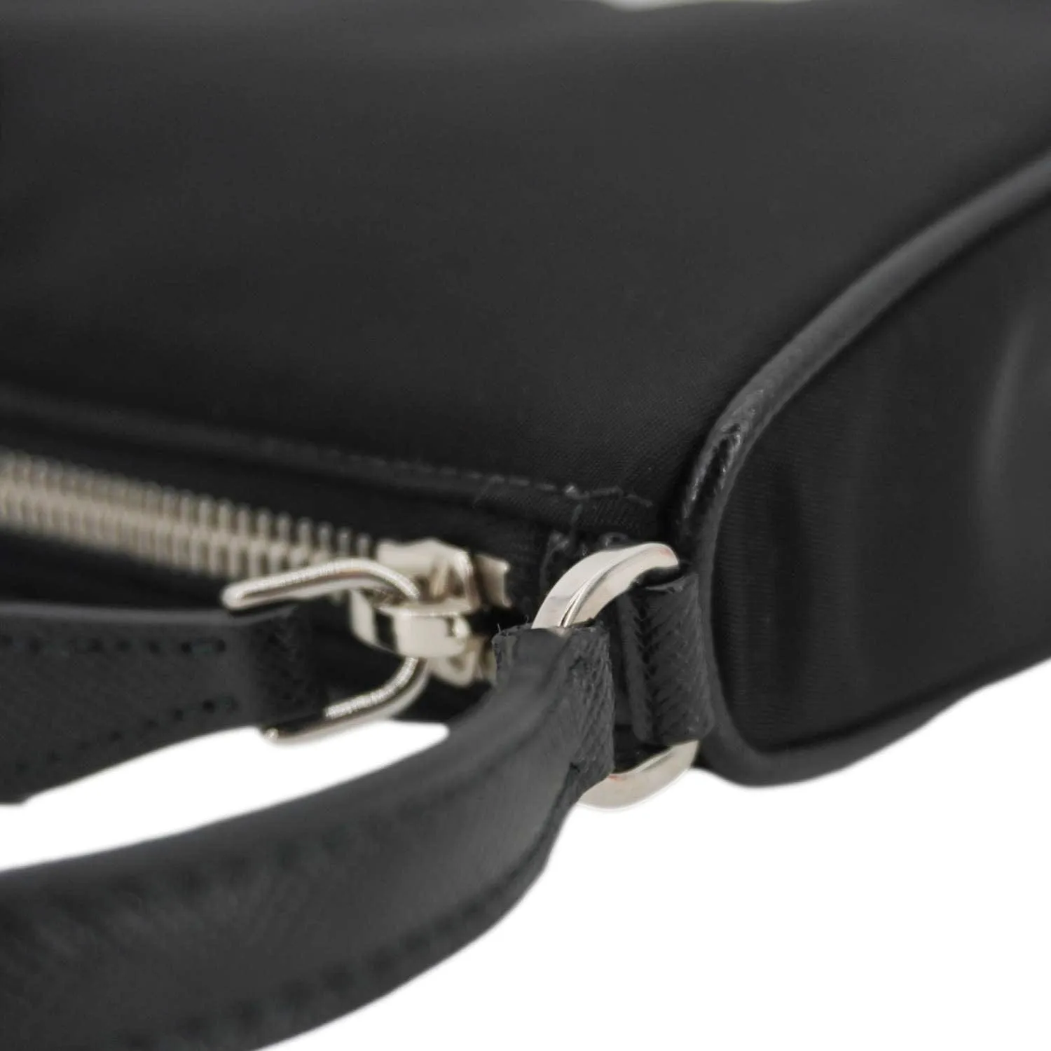 PRADA Accessory Pouch Nylon Hobo Bag Black