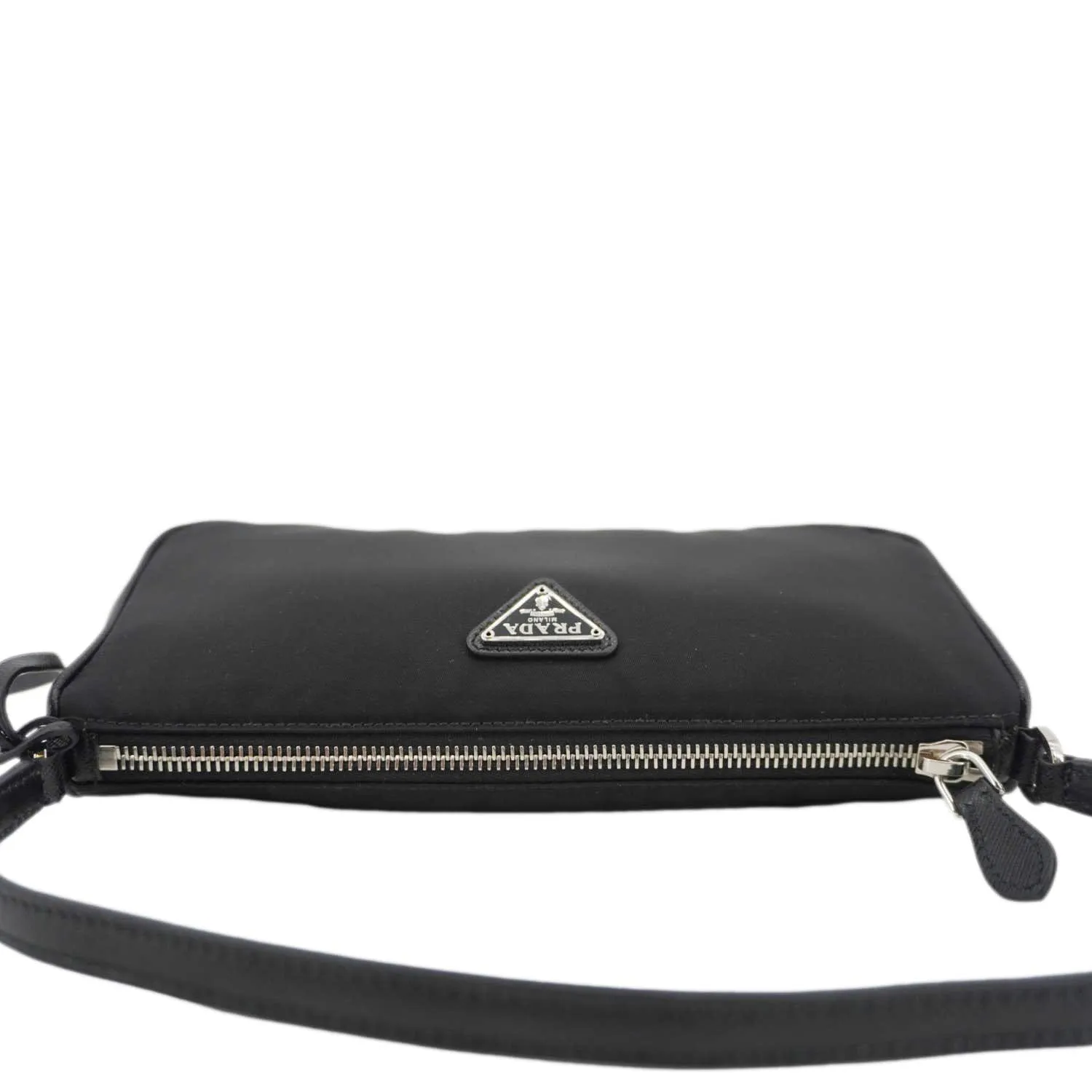 PRADA Accessory Pouch Nylon Hobo Bag Black