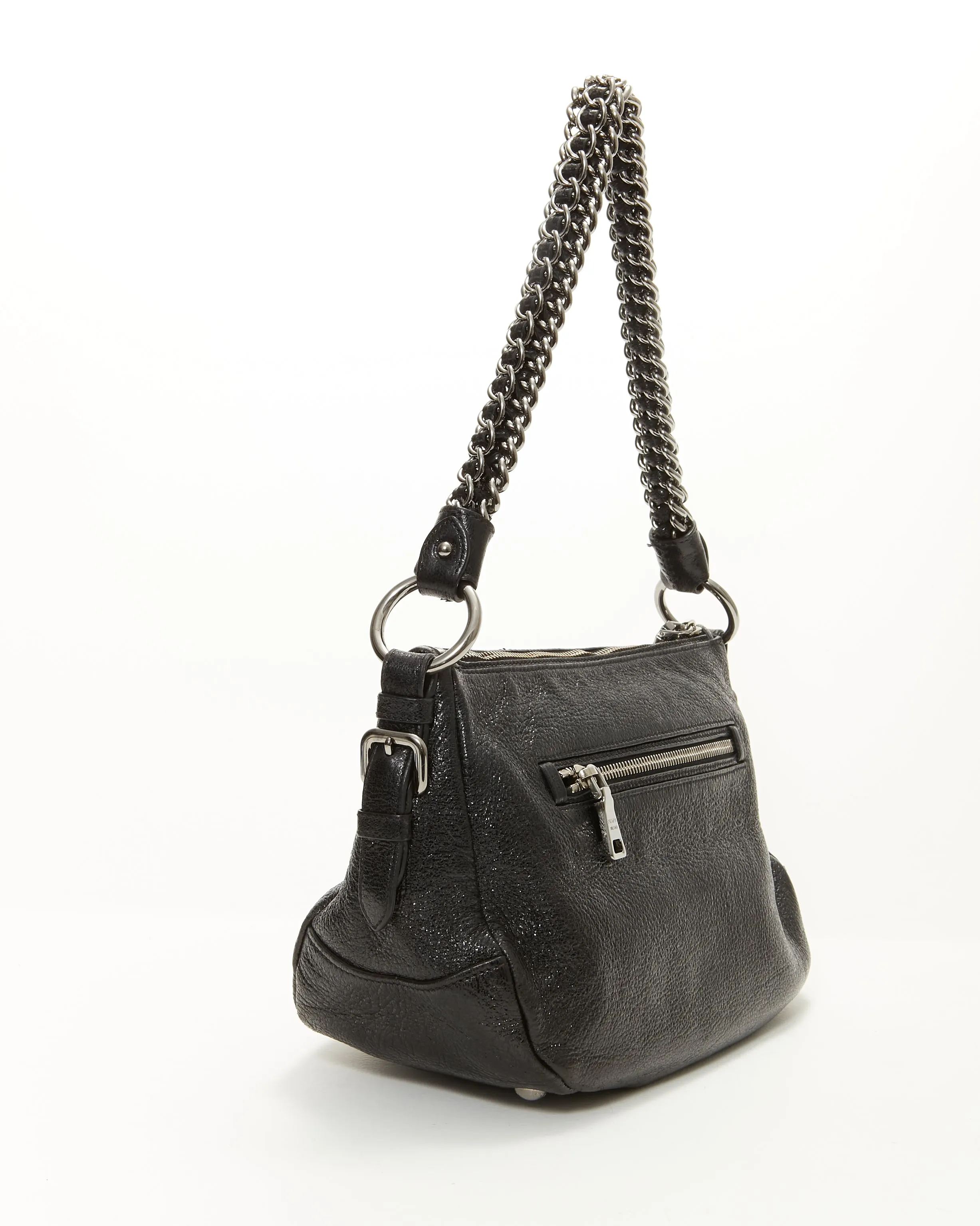 Prada Black Cervo Lux Leather Shoulder Bag