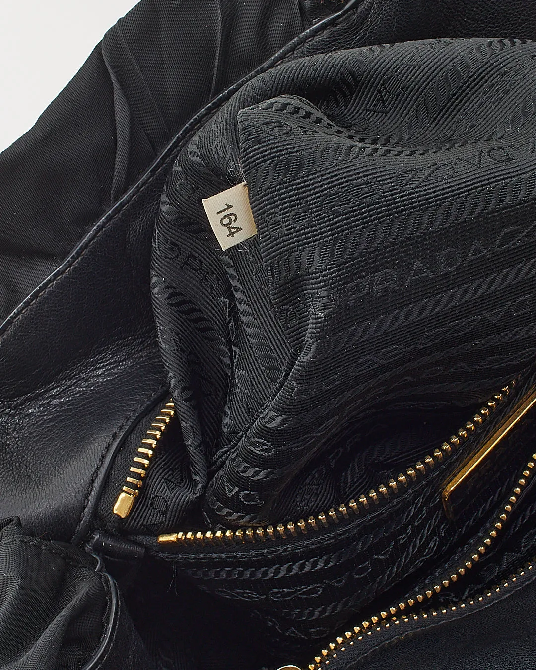 Prada Black Nylon Tessuto Top Handle Tassel Bag