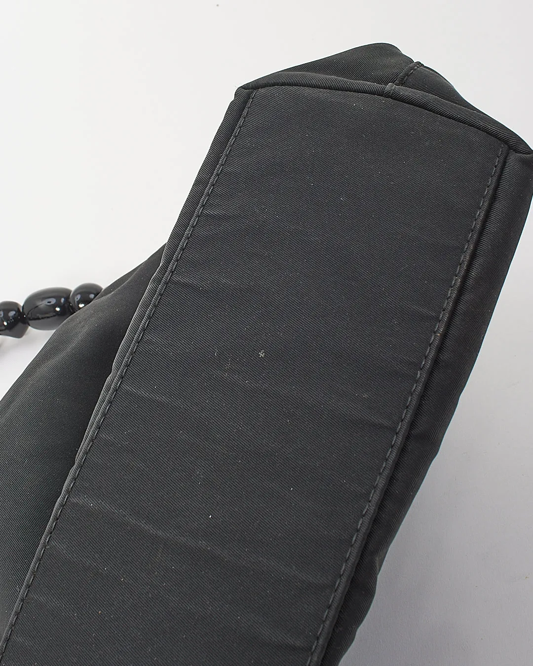 Prada Black Nylon Tessuto Top Handle Tassel Bag