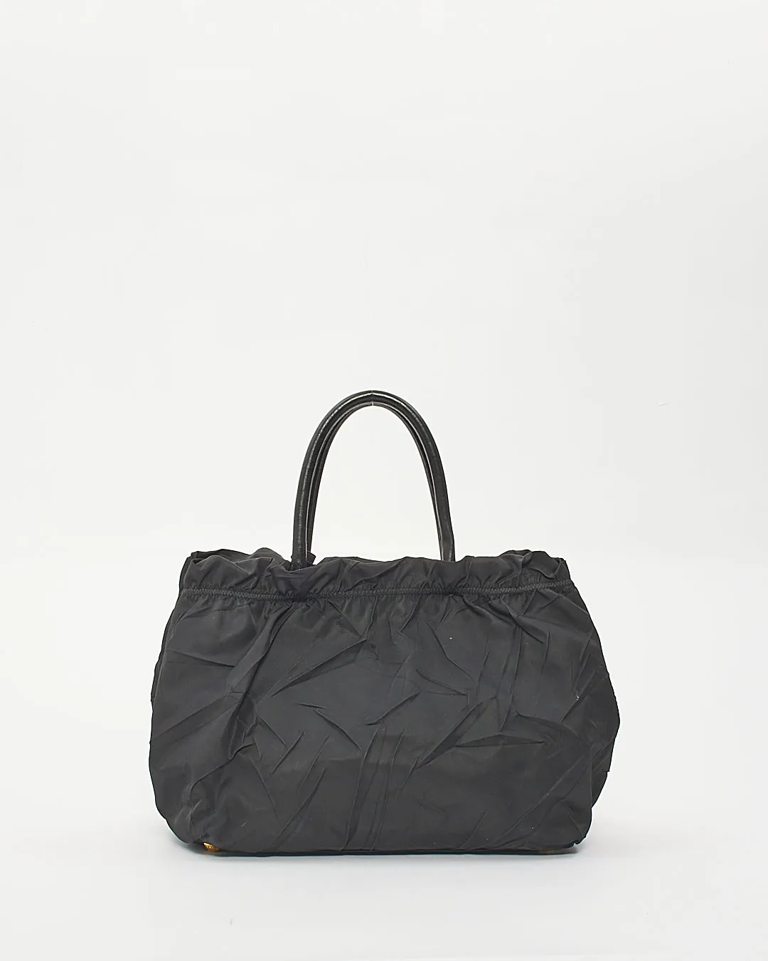 Prada Black Nylon Tessuto Top Handle Tassel Bag