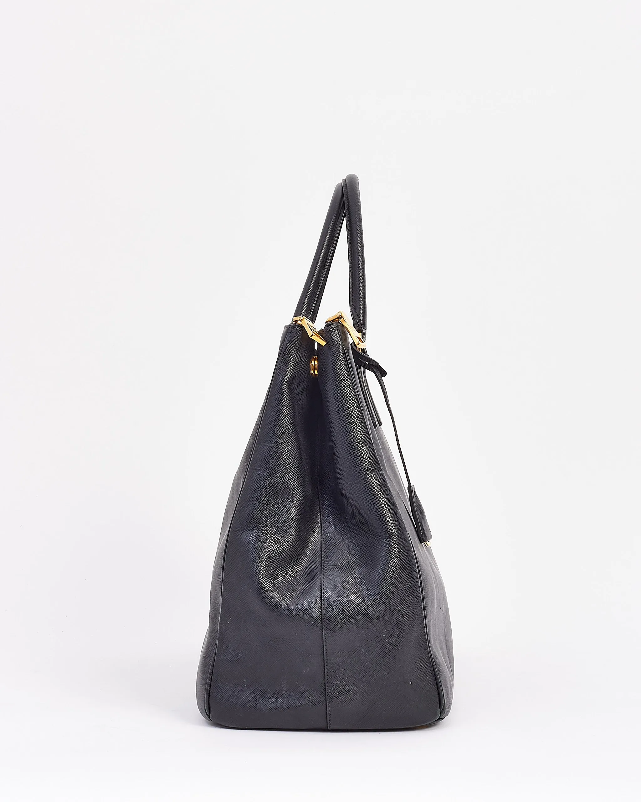 Prada Black Saffiano Leather Large Galleria Double Zip Tote Bag