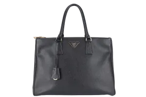 PRADA GALLERIA LARGE SAFFIANO LEATHER TOTE GOLD HARDWARE WITH STRAPS AND DUST COVER