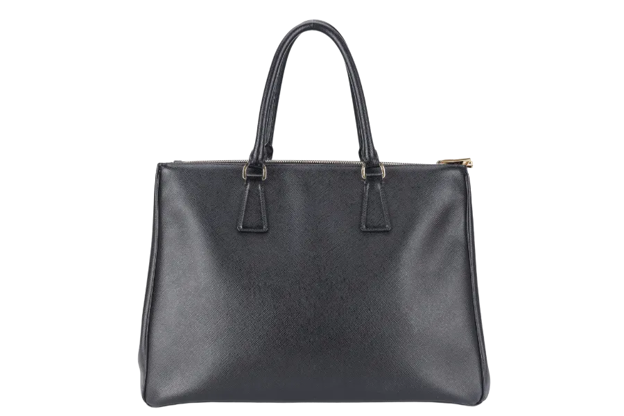 PRADA GALLERIA LARGE SAFFIANO LEATHER TOTE GOLD HARDWARE WITH STRAPS AND DUST COVER