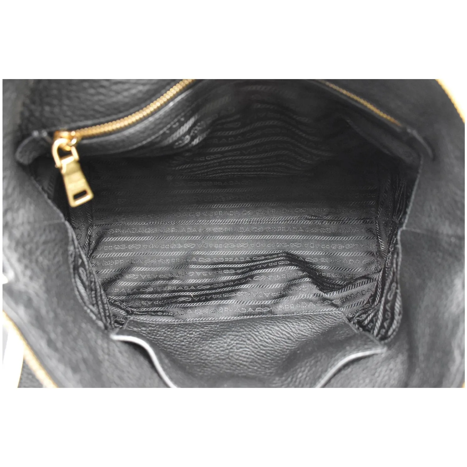 PRADA Vitello 1BA063 Phenix Leather Shoulder Bag Black