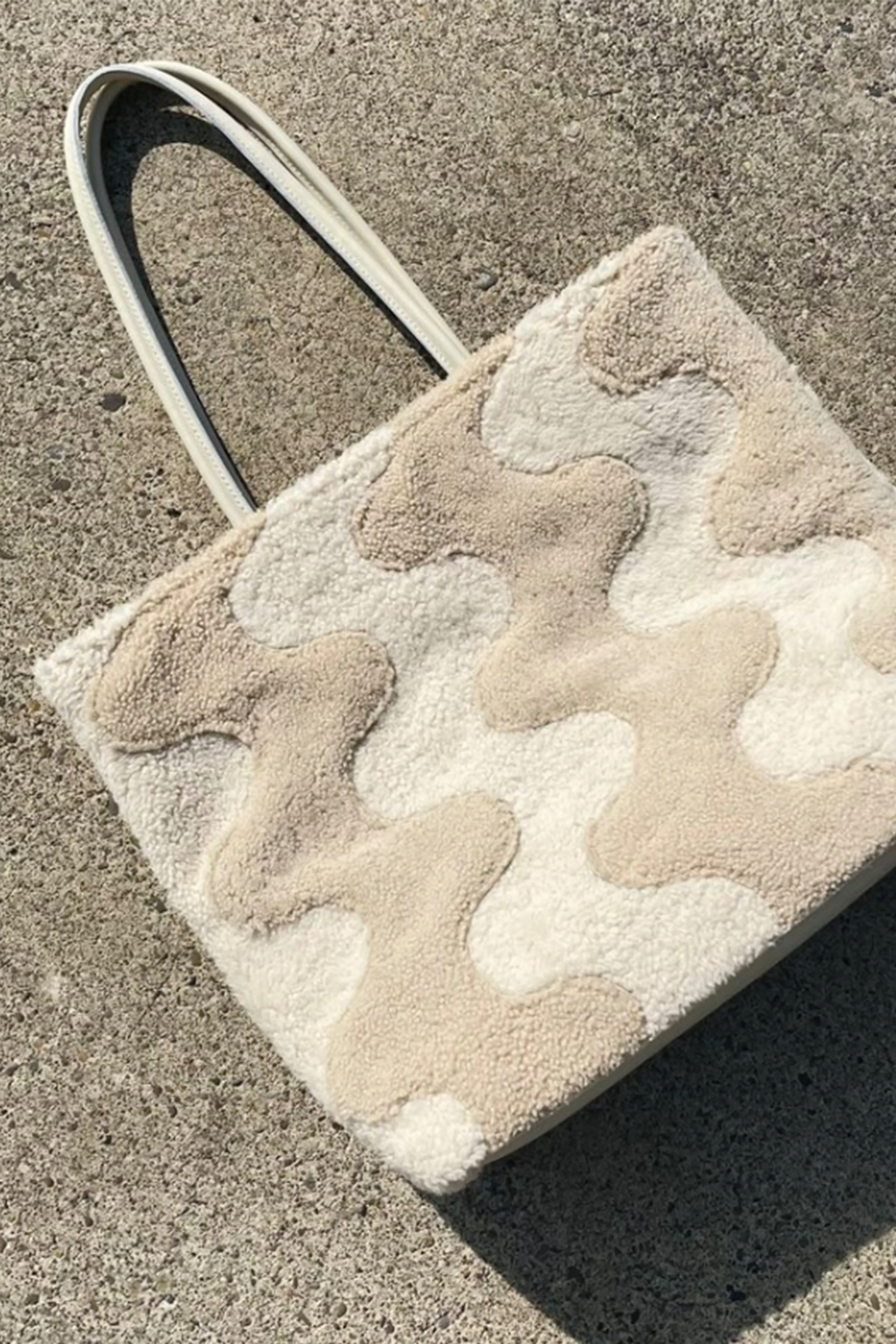 Primecut Patchwork Shearling Tote