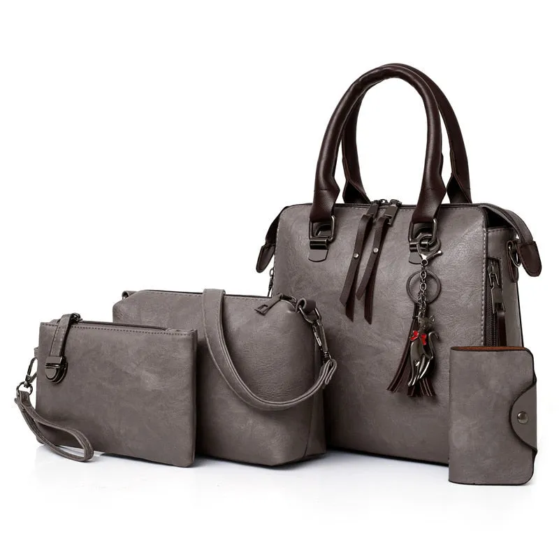 PU Leather High Quality Ladies Handbags Set