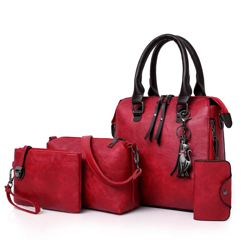 PU Leather High Quality Ladies Handbags Set
