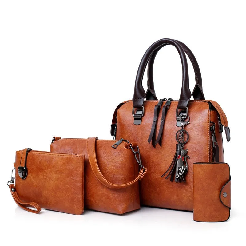 PU Leather High Quality Ladies Handbags Set