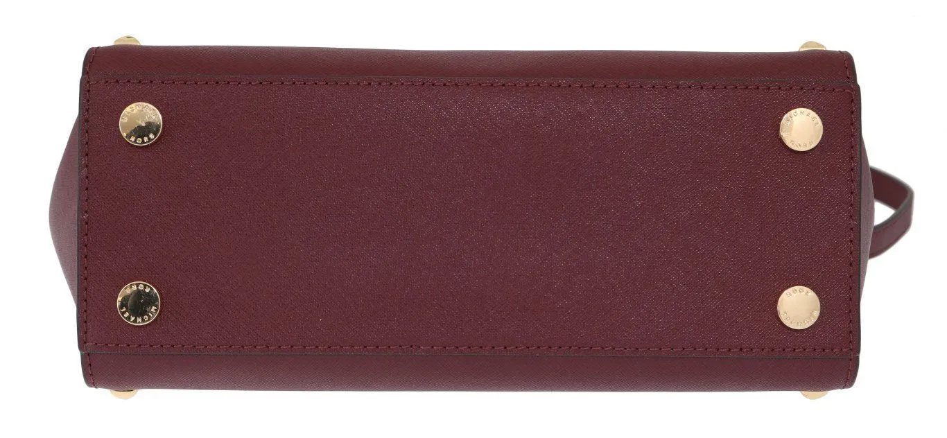 Purple SELMA STUD Leather Satchel Bag