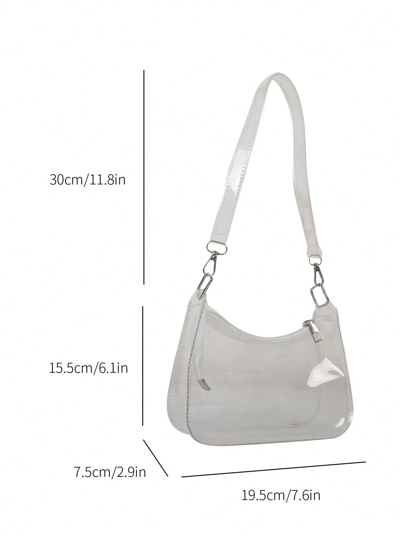 PVC Hobo Bag Clear Zipper FD