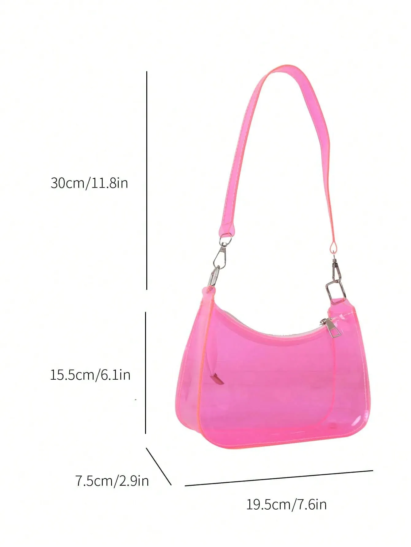 PVC Hobo Bag Clear Zipper FD
