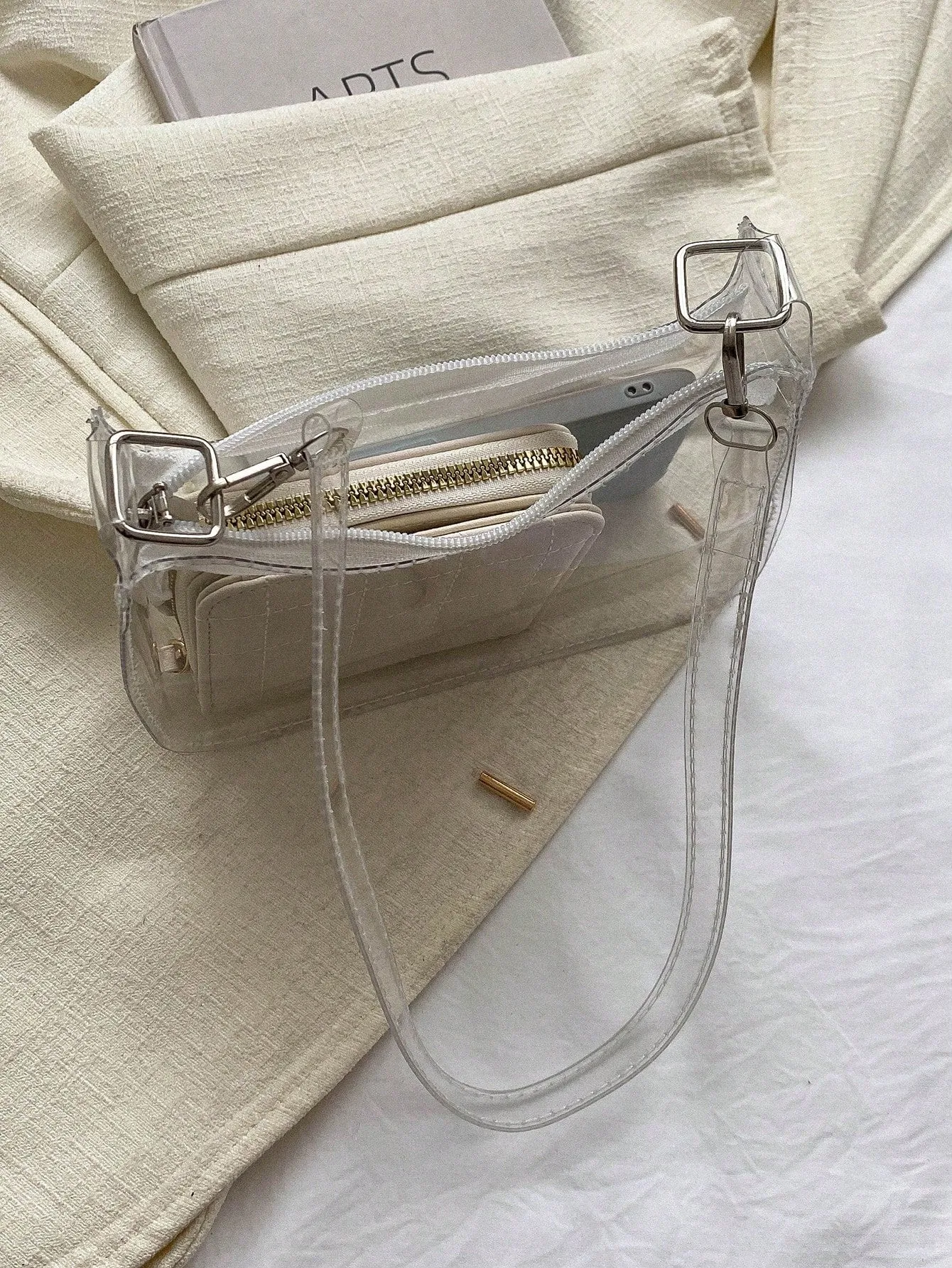 PVC Hobo Bag Clear Zipper FD