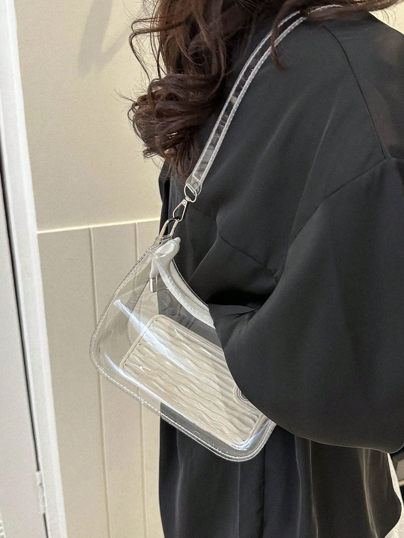 PVC Hobo Bag Clear Zipper FD