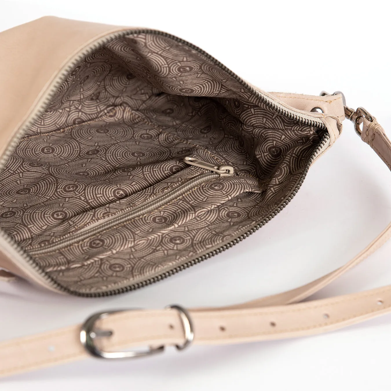 Rantu : Ladies Leather Crossbody Handbag in Gravel Vintage