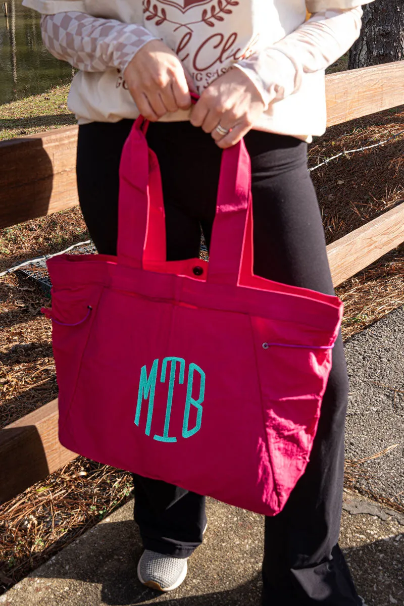 Raspberry Shoreview Side Cinched Tote Bag