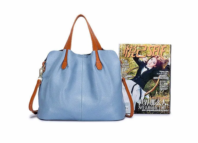 Realaiot Genuine Leather Women's Bag Fashion Commute Handbags Solid Color Tote Messenger Luxury Designer Shoulder Cossbody Bags Female