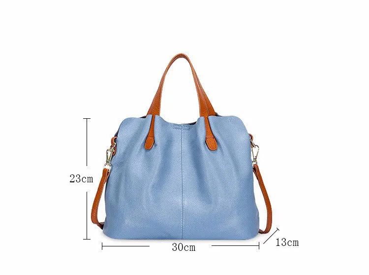 Realaiot Genuine Leather Women's Bag Fashion Commute Handbags Solid Color Tote Messenger Luxury Designer Shoulder Cossbody Bags Female