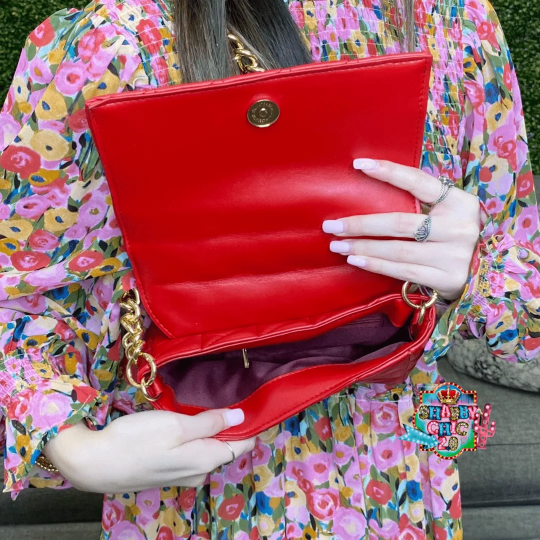 Red Quilted Crossbody Bag