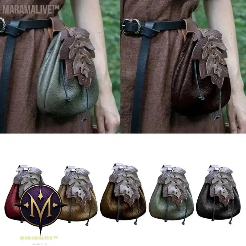 Renaissance Belt Pouch Leather Pouch Steampunk Waist Bag Medieval Leather Belt Pouch Fanny Pack Hip Bag Vintage Belt Bag