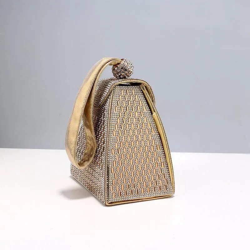 Rhombus Inlay Rhinestones Evening Clutch Bag MNBF021