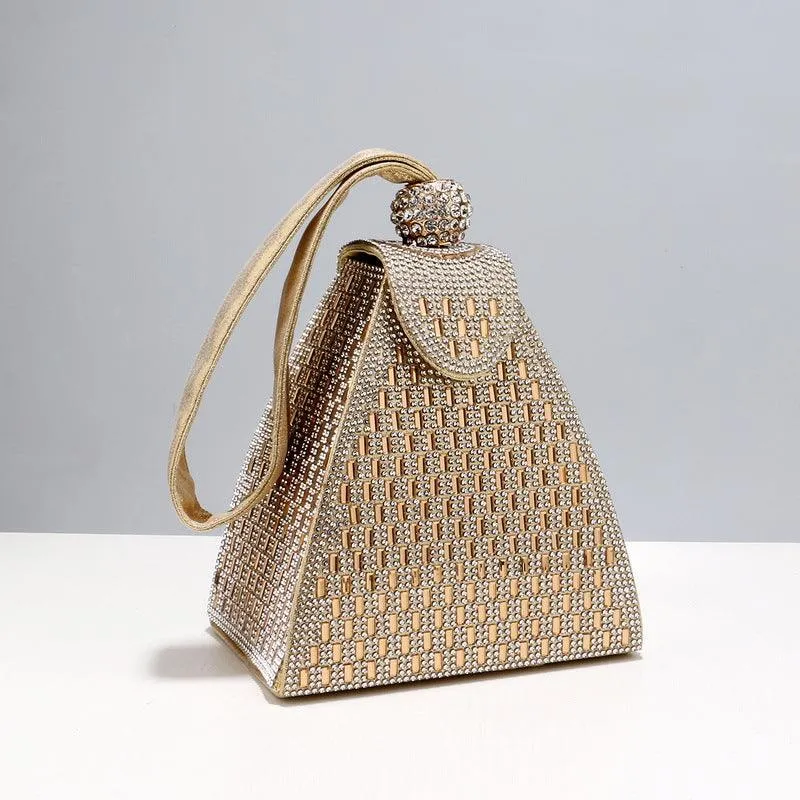Rhombus Inlay Rhinestones Evening Clutch Bag MNBF021