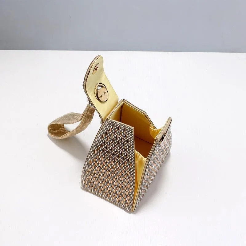Rhombus Inlay Rhinestones Evening Clutch Bag MNBF021