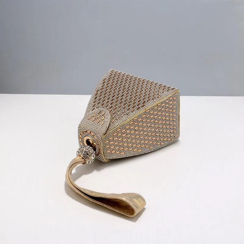 Rhombus Inlay Rhinestones Evening Clutch Bag MNBF021