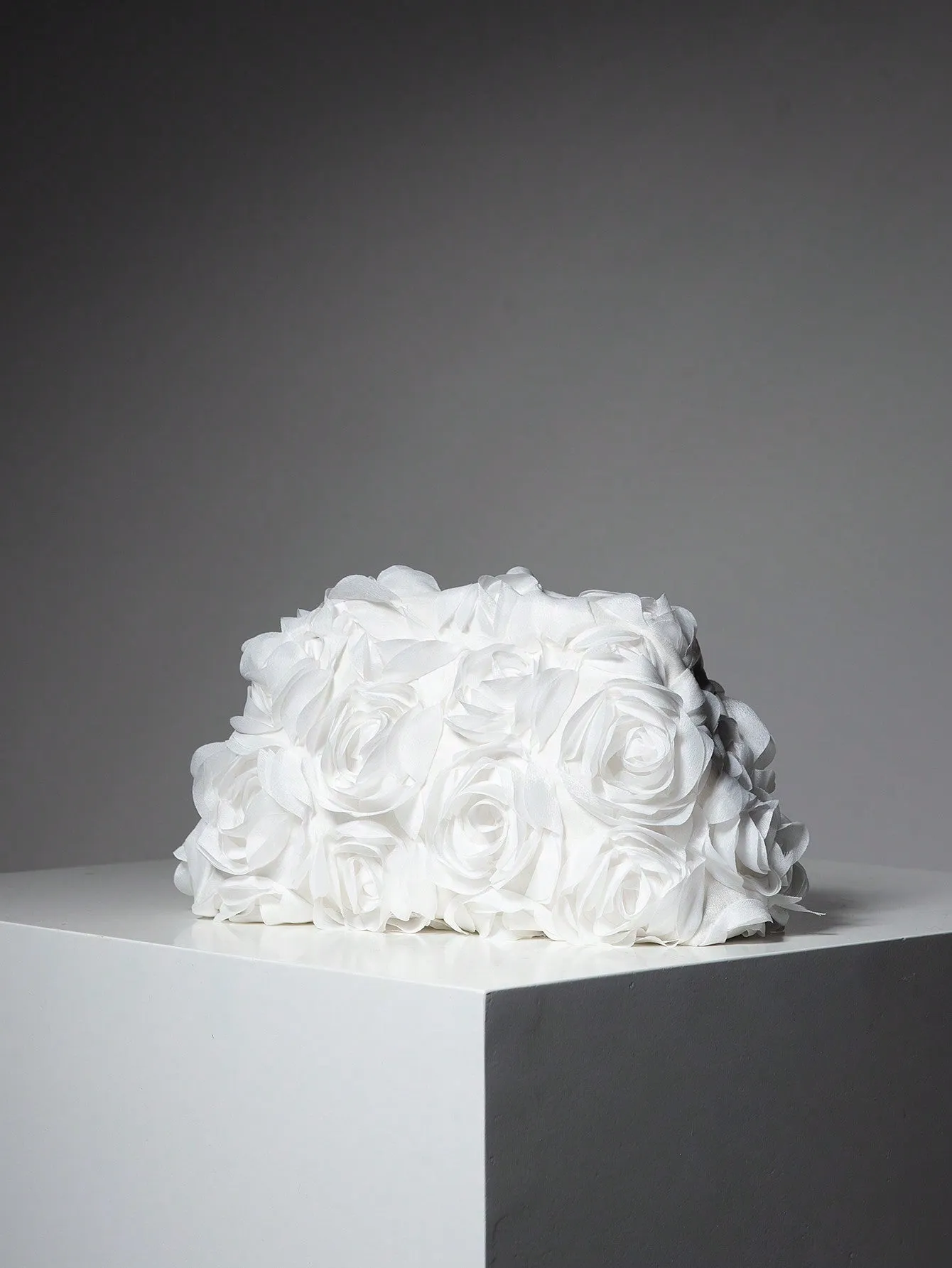 Rose Pattern Clutch Bag - White- FD ⚡